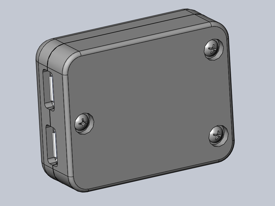 3D rendering of case, bottom view