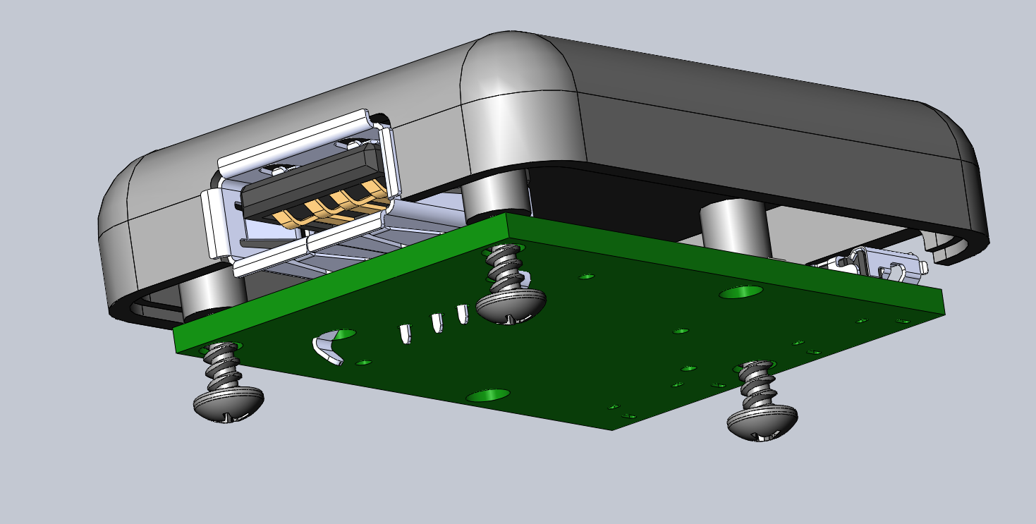 3D rendering of case, bottom view, open